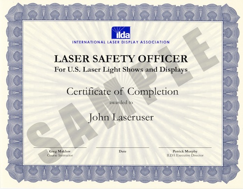Laser safety course graduates International Laser Display Association