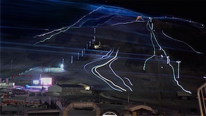 <b>Lasermapping Mountain:</b> This is a photo of the lasermapping on the mountain in Sestriere , taken in front of the mountain