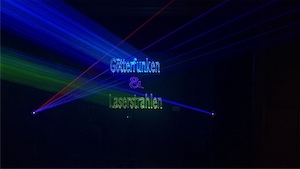 <b>Ode to Joy - Laser Beams (Rehearsal):</b> This photo was taken at a rehearsal for an event to be performed at the end of May 2020. Unfortunately, due to the COVID-19 limitations, the event was cancelled. The photo point of view is from the intended position of the audience.